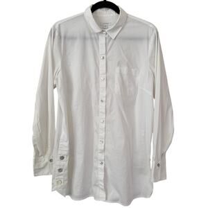 J Jill White Shirt Collection Button Down Medium Classic Office Preppy Minimal
